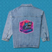 Retro Neon Shark Vaporwave Jeansjacke