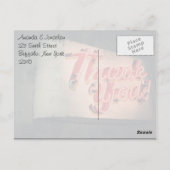 Retro Neon Sign Vielen Dank Postkarte (Rückseite)