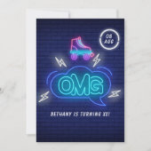 Retro Neon Signs zum Geburtstag Einladung (Vorderseite)