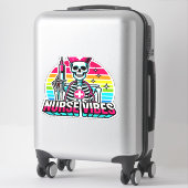 Retro Neon Skeleton Nurse - Funny Spooky Medical D Aufkleber (Koffer)