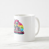 Retro Neon Skeleton Nurse - Funny Spooky Medical D Kaffeetasse (VorderseiteRechts)