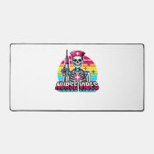 Retro Neon Skeleton Nurse - Funny Spooky Medical D Schreibtischunterlage (Vorderseite)