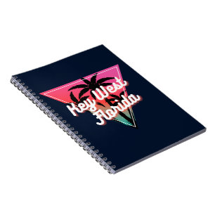 Retro-Neon-Sonnenuntergang Palmen Key West Florida Notizblock