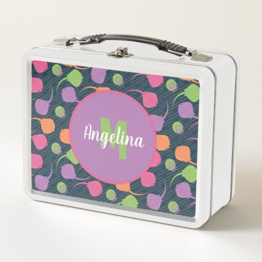 Retro Neon Stingray Metal Lunch Box (Vorderseite)