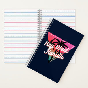 Retro Neon Sunset Palm Trees Key West Florida Notizblock
