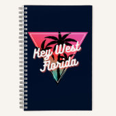 Retro Neon Sunset Palm Trees Key West Florida Notizblock (Vorderseite)
