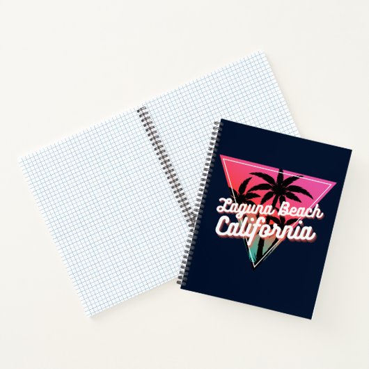 Retro Neon Sunset Palm Trees Laguna Beach Notizblock (Innenseite)