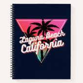 Retro Neon Sunset Palm Trees Laguna Beach Notizblock (Vorderseite)