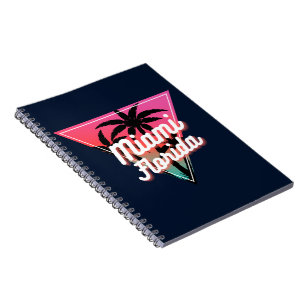 Retro Neon Sunset Palm Trees Miami Florida Notizblock