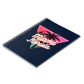 Retro Neon Sunset Palm Trees Miami Florida Notizblock (Linke Seite)