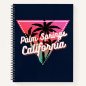 Retro Neon Sunset Palm Trees Palm Springs Notizblock (Vorderseite)