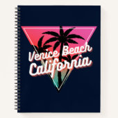Retro Neon Sunset Palm Trees Venice Beach Notizblock (Vorderseite)