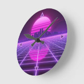 Retro Neon Synthwave Infinity Gitter Wanduhr - Cy (Winkel)
