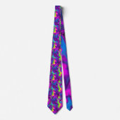 Retro Neon Tie-Dye Custom Necktie Krawatte (Vorderseite)