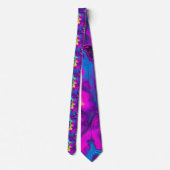 Retro Neon Tie-Dye Custom Necktie Krawatte (Rückseite)