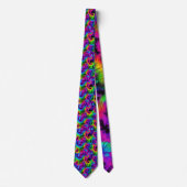 Retro Neon Tie-Dye Custom Necktie Krawatte (Vorderseite)