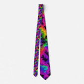 Retro Neon Tie-Dye Custom Necktie Krawatte (Rückseite)