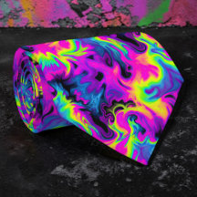 Retro Neon Tie-Dye Custom Necktie