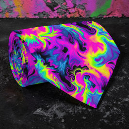 Retro Neon Tie-Dye Custom Necktie Krawatte