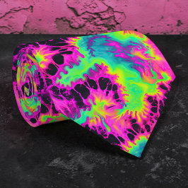 Retro Neon Tie-Dye Custom Necktie Krawatte