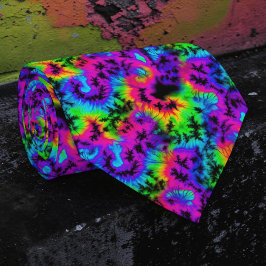 Retro Neon Tie-Dye Custom Necktie Krawatte