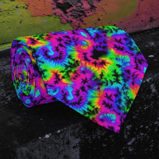 Retro Neon Tie-Dye Custom Necktie Krawatte