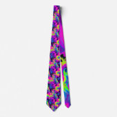 Retro Neon Tie-Dye Custom Necktie Krawatte (Vorderseite)