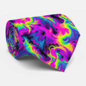 Retro Neon Tie-Dye Custom Necktie Krawatte (Gerollt)