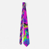 Retro Neon Tie-Dye Custom Necktie Krawatte (Rückseite)
