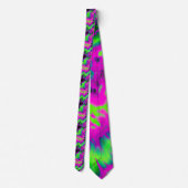 Retro Neon Tie-Dye Custom Necktie Krawatte (Rückseite)