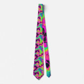 Retro Neon Tie-Dye Custom Necktie Krawatte (Vorderseite)
