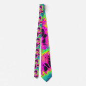 Retro Neon Tie-Dye Custom Necktie Krawatte (Rückseite)