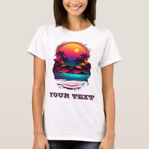 Retro-Neon-Tropeninsel-Sommerparty T-Shirt