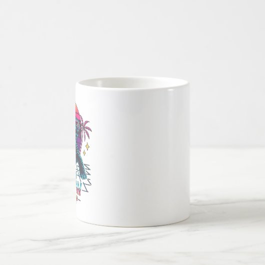 Retro Neon Turtle Vaporwave Art Kaffeetasse (Mittel)