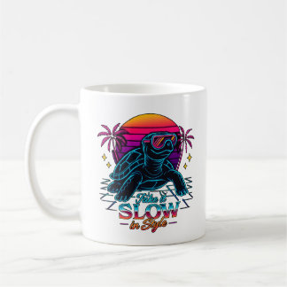 Retro Neon Turtle Vaporwave Art Kaffeetasse
