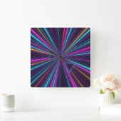 Retro Neon Wall Clock - 80er Futuristic Design Quadratische Wanduhr (Zuhause)