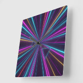 Retro Neon Wall Clock - 80er Futuristic Design Quadratische Wanduhr (Winkel)