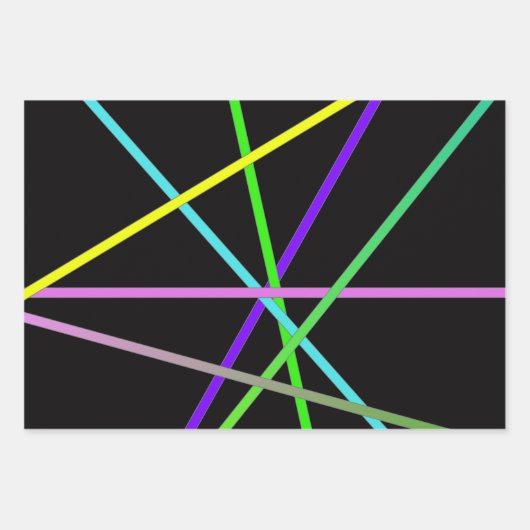 Retro Neon Wrapping Paper Flat Sheet Set 3 Geschenkpapier Set (Vorderseite 3)