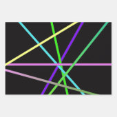 Retro Neon Wrapping Paper Flat Sheet Set 3 Geschenkpapier Set (Vorderseite 2)
