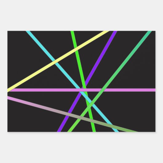 Retro Neon Wrapping Paper Flat Sheet Set 3 Geschenkpapier Set (Vorderseite 2)