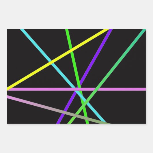 Retro Neon Wrapping Paper Flat Sheet Set 3 Geschenkpapier Set (Vorderseite)