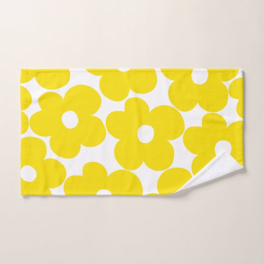 Retro Neon Yellow Daisies #1 #decor #art Badhandtuch Set (Handtuch)