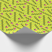 Retro Neon Yellow Doddle Pattern der 80er/90er Jah Geschenkpapier (Ecke)