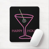 Retro Neonglückliche Stunde Mousepad martinis (Mit Mouse)