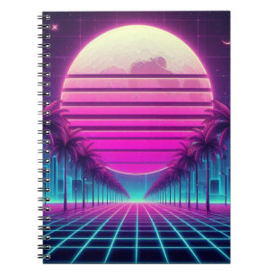 Retro, Neonmoon/Palmen im 80er Notizblock