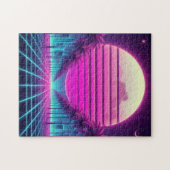 Retro, Neonmoon/Palmen im 80er Puzzle (Horizontal)