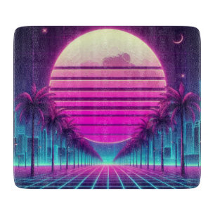 Retro, Neonmoon/Palmen im 80er Schneidebrett