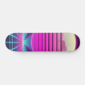 Retro, Neonmoon/Palmen im 80er Skateboard (Horizontal)
