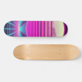 Retro, Neonmoon/Palmen im 80er Skateboard (Horizontal)