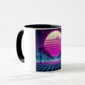 Retro, Neonmoon/Palmen im 80er Tasse (Vorderseite Links)
